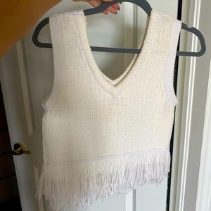 Club Monaco Woven Fringe Top Small
